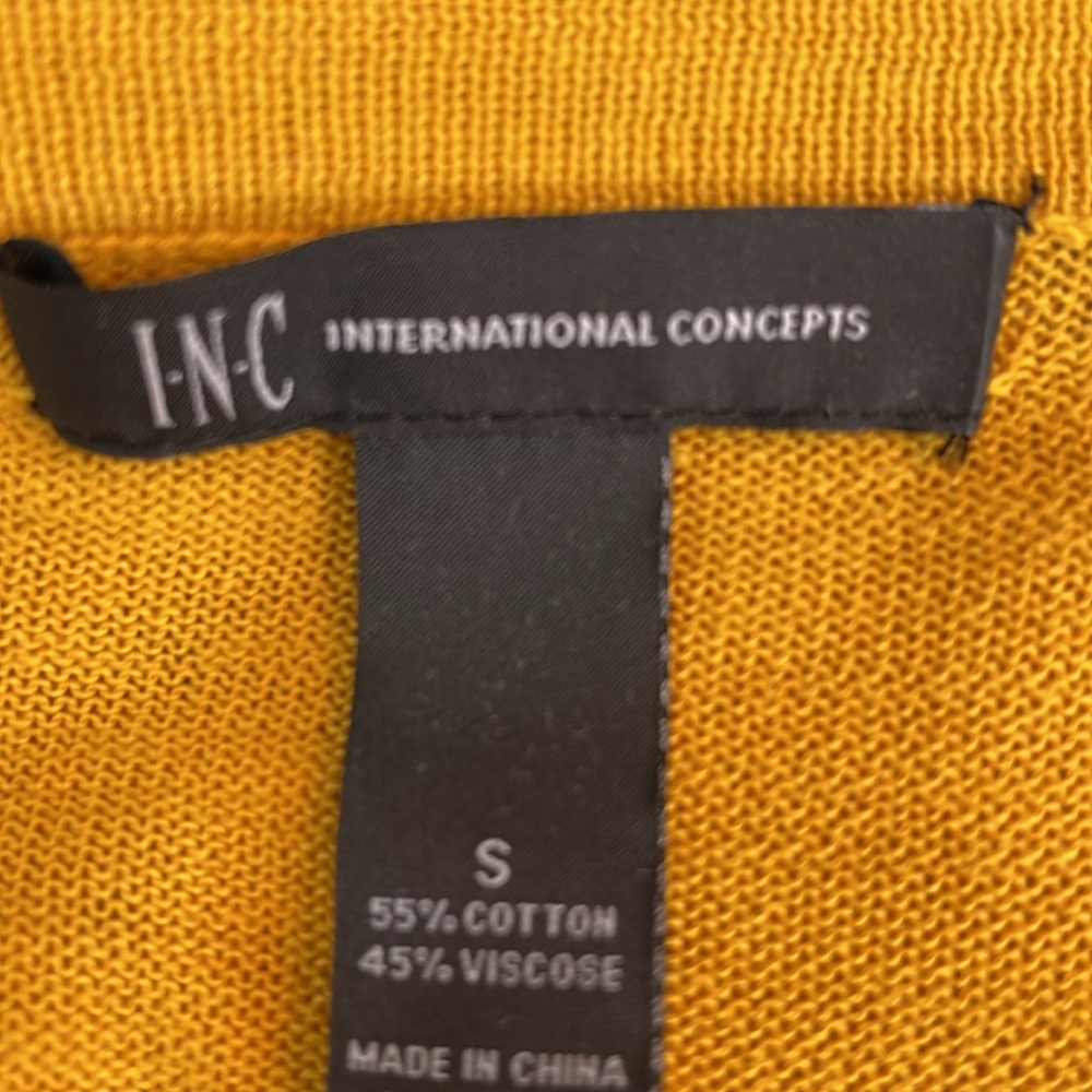 INC GOLD RUFFLE DETAIL CROPPED SWEATER - Picture 6 of 7